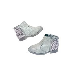OshKosh Gunmetal Glitter Ankle Booties - Girls Size 8